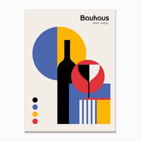 Bauhaus Wine Lodge Minimalist Gift for Wine Lovers Canvas Print