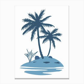 Palm Trees On The Island Canvas Print