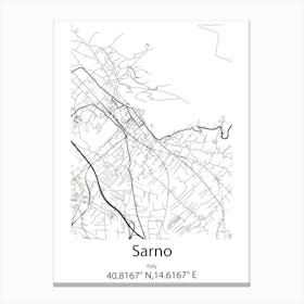 Sarno,Italy Minimalist Map Canvas Print