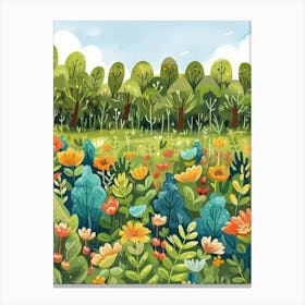 Illustration Of A Garden Canvas Print