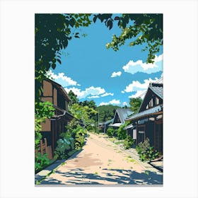 Shirakawa Go Japan 1 Colourful Illustration Canvas Print