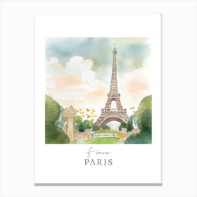 France, Paris Storybook 10 Travel Poster Watercolour Canvas Print