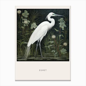 Ohara Koson Inspired Bird Painting Egret 2 Poster Canvas Print