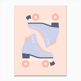 Lavender Retro Roller Skates Canvas Print