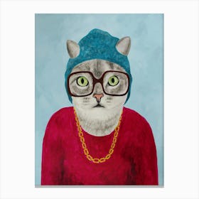 Rapper Cat Canvas Print
