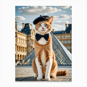 Epic Catventures: Selfies Across the Globe Cat In Paris Canvas Print