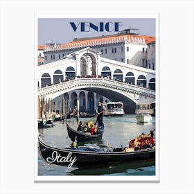 Venice, Italy Travel Poster, Karen Arnold 1 Canvas Print