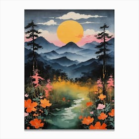 Sunset In The Mountains Canvas Print