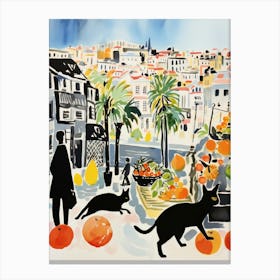 The Food Market In San Francisco 3 Illustration Canvas Print