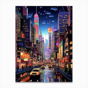 New York Pixel Art 1 Canvas Print