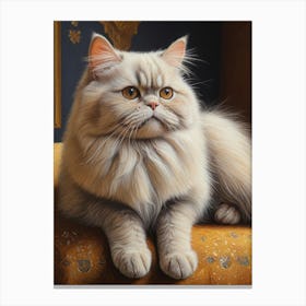 Cute Persian White Cat Relaxing Canvas Print