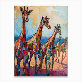 Abstract Geometric Giraffes 11 Canvas Print