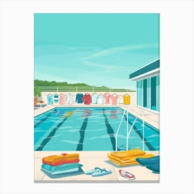 Illustration Of A Swimming Pool Canvas Print