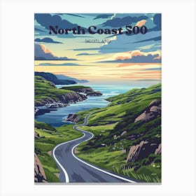 North Coast 500 Scotland Route 66 Travel Art Canvas Print