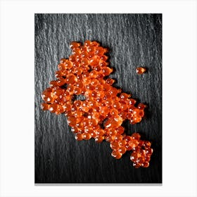 Red caviar — Food kitchen poster/blackboard, photo art Canvas Print