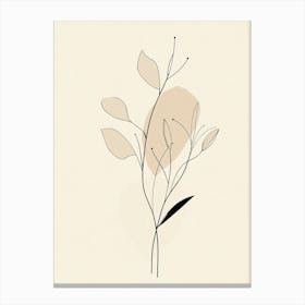 Line Drawing Of A Leaf 15 Canvas Print