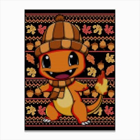 Fall Charmander Sweater Canvas Print