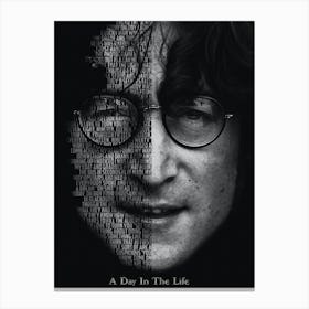 A Day In The Life The Beatles John Lennon Text Art Canvas Print