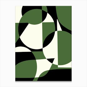Geometrical Green And Black Canvas Print