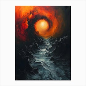 Ocean Bichromatic, Surrealism, Impressionism Canvas Print