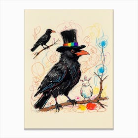 Crow And Rabbit Canvas Print