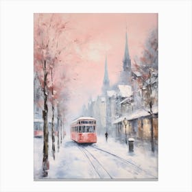 Dreamy Winter Painting Zurich Switzerland 6 Canvas Print