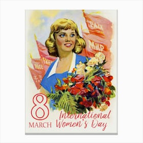 March 8, International Women's Day!, USSR, 1960s — Soviet retro poster, Feminist Poster, soviet vintage art, soviet propaganda Toile