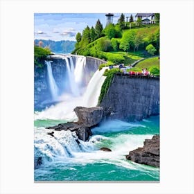 Rhine Falls, Switzerland Majestic, Beautiful & Classic (2) Canvas Print