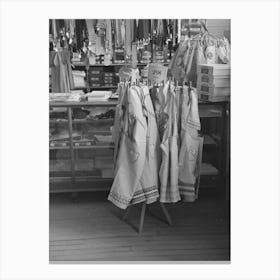 Aprons On Display In General Store, Ray, North Dakota By Russell Lee Canvas Print