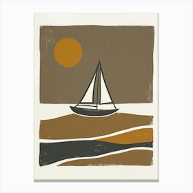 Sailboat At Sunset 30 Canvas Print