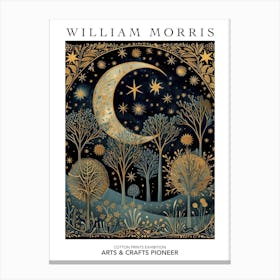 William Morris Print Trees Moon Stars Poster Vintage Wall Art Textiles Art Vintage Poster Canvas Print