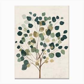 Eucalyptus Tree Minimal Japandi Illustration 3 Canvas Print