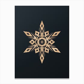 Abstract Geometric Gold Glyph on Dark Teal n.0301 Canvas Print
