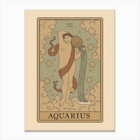 Aquarius Tarot Zodiac Canvas Print