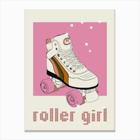 Celebrate The 80s Roller Girl Canvas Print