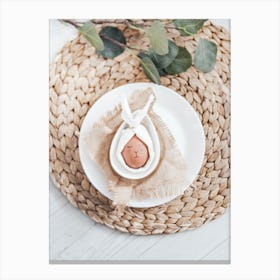 Egg On A Plate Canvas Print