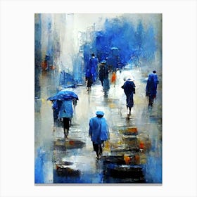 People Walking In The Rain 2 Canvas Print