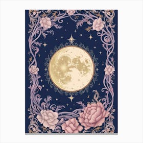 Moon And Roses Canvas Print