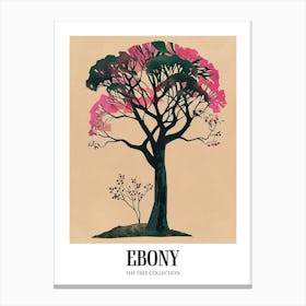 Ebony Tree Colourful Illustration 4 Poster Canvas Print