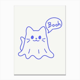 Booh Cat Cute Illustration Canvas Print