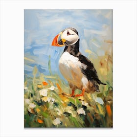 Bird Painting Puffin 2 Canvas Print