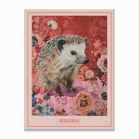 Floral Animal Painting Hedgehog 6 Poster Canvas Print
