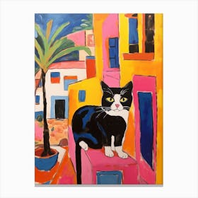 Painting Of A Cat In Malaga Spain 3 Canvas Print