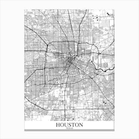 Houston Texas White Black Canvas Print