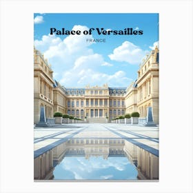 Palace of Versailles Paris France Majestic Modern Travel Art Canvas Print