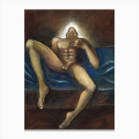 Male Nude With Overthrown Head - Anton Maliar painting adult mature homoerotic erotic man figurative classic old master vertical Canvas Print