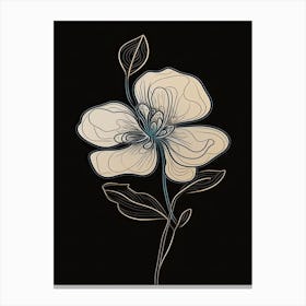 Line Art Orchids Flowers Illustration Neutral 2 Canvas Print