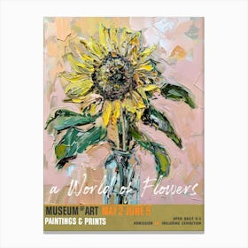 A World Of Flowers, Van Gogh Exhibition Sunflowers 4 Canvas Print