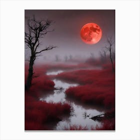 Red Moon In The Sky 3 Canvas Print
