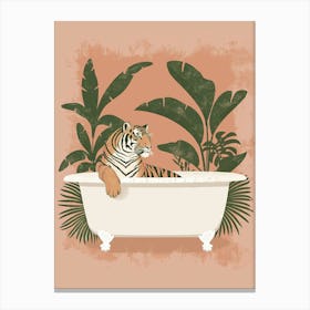 Bathtub Tiger Mid Century Canvas Print